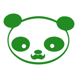 Young Panda Funny Moustache Decal (Green)